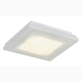 Plafoniere - Plafoniera din lemn si sticla TABOR 52x52cm, alb crem