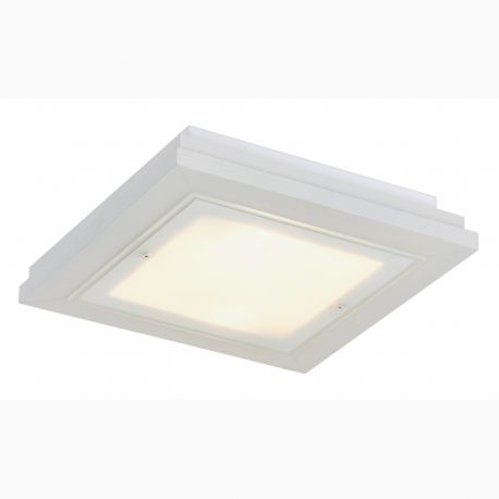 Plafoniere - Plafoniera din lemn si sticla TABOR 52x52cm, alb crem