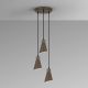 Pendule, Lustre suspendate - Lustra cu 3 pendule din metal maro inchis satinat Bera