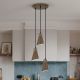 Pendule, Lustre suspendate - Lustra cu 3 pendule din metal maro inchis satinat Bera