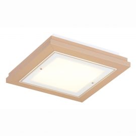 Plafoniere - Plafoniera din lemn si sticla TABOR 52x52cm, piersica