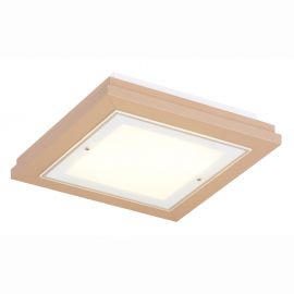 Plafoniera din lemn si sticla TABOR 42x42cm, reach peach