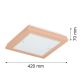 Plafoniere - Plafoniera din lemn si sticla TABOR 42x42cm, reach peach