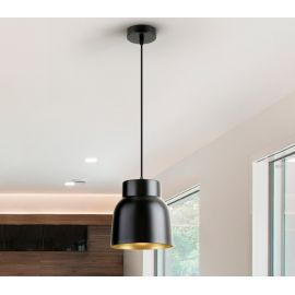 Pendule, Lustre suspendate - Pendul din metal negru cu auriu Vulcano
