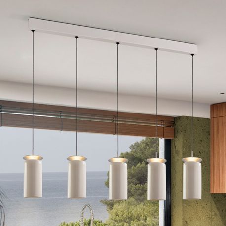 Pendule, Lustre suspendate - Lustra cu 5 pendule ceramice LED Alfara