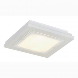 Plafoniere - Plafoniera din lemn si sticla TABOR 32x32cm, alb crem