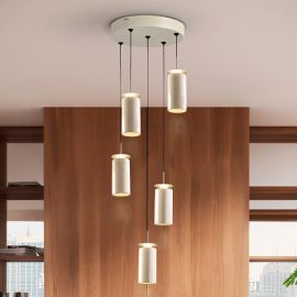 Pendule, Lustre suspendate - Lustra cu 5 pendule ceramice LED Alfara