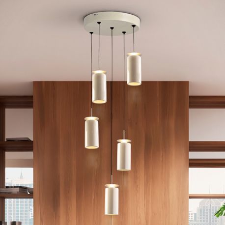 Pendule, Lustre suspendate - Lustra cu 5 pendule ceramice LED Alfara