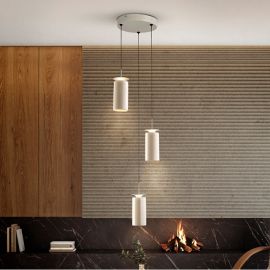 Pendule, Lustre suspendate - Lustra cu 3 pendule ceramice LED Alfara