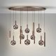 Pendule, Lustre suspendate - Lustra bronz inchis cu 14 pendule fumurii Sapore bronz