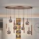 Pendule, Lustre suspendate - Lustra bronz inchis cu 14 pendule fumurii Sapore bronz