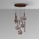 Pendule, Lustre suspendate - Lustra bronz inchis cu 9 pendule fumurii Sapore bronz