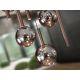 Pendule, Lustre suspendate - Lustra bronz inchis cu 9 pendule fumurii Sapore bronz