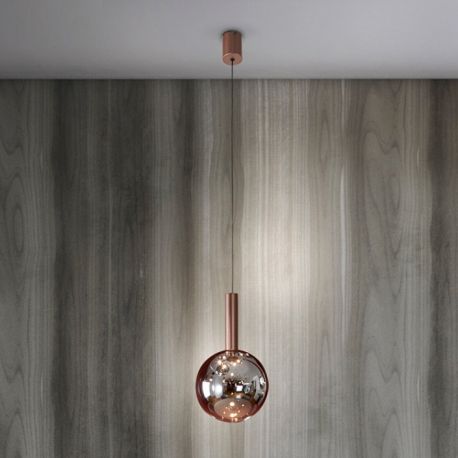 Pendule, Lustre suspendate - Pendul bronz inchis cu sticla fumurie LED Sapore