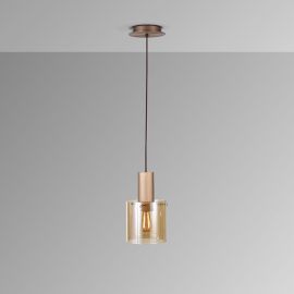 Pendule, Lustre suspendate - Pendul design modern Venize cupru/ chihlimbar