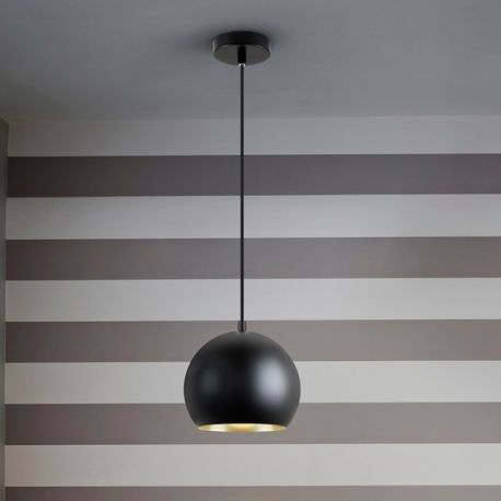 Pendule, Lustre suspendate - Pendul din metal negru cu auriu Olena 18cm