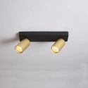 Aplica cu 2 spoturi din aluminiu canelat Anna auriu