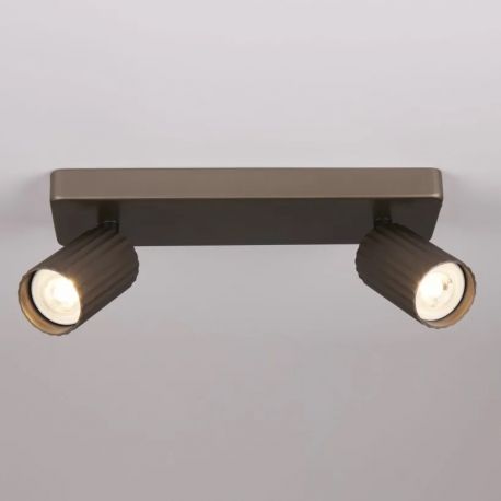 Aplice cu Spot - Aplica cu 2 spoturi din aluminiu canelat Anna bronz