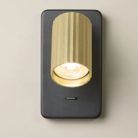 Aplice cu Spot - Aplica cu spot din aluminiu canelat Anna Reader auriu