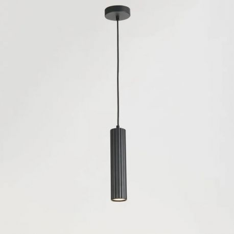 Pendule, Lustre suspendate - Pendul din aluminiu canelat Anna negru