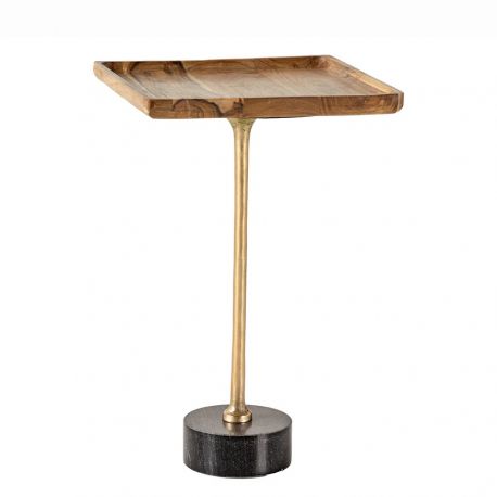 Masute Living - Masuta Laterala, Marmura, Lemn TRAYFUL