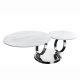 Masuta de cafea moderna cu doua blaturi rotative din ceramica DANCING RINGS 80-135cm