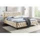 Paturi - Pat elegant tapitat cu catifea Modern Barock 180x200cm, sampanie