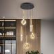 Pendule, Lustre suspendate - Lustra LED suspendata design modern Essenza negru, auriu
