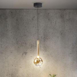 Pendule, Lustre suspendate - Pendul LED design modern Essenza negru, auriu
