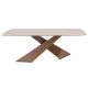 Mese dining - Masa LUX furnir lemn si marmura portelanata Barrel 220x100cm