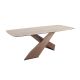 Mese dining - Masa LUX furnir lemn si marmura portelanata Barrel 220x100cm