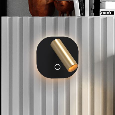 Aplice, corpuri de iluminat pentru pereti - Aplica LED design modern Biblos negru, auriu