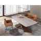 Scaune - Scaun design LUX, Metal, Piele Sintetica Brown