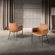 Scaune - Scaun design LUX, Metal, Piele Sintetica Brown