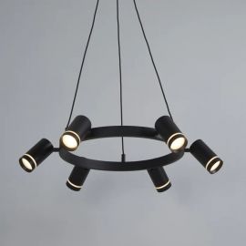 Pendule, Lustre suspendate - Lustra LED suspendata cu 6 spoturi directionabile, Laser negru