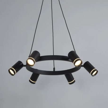 Pendule, Lustre suspendate - Lustra LED suspendata cu 6 spoturi directionabile, Laser negru