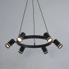 Lustra LED suspendata cu 6 spoturi directionabile, Laser negru