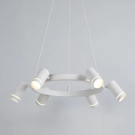 Pendule, Lustre suspendate - Lustra LED suspendata cu 6 spoturi directionabile, Laser alb