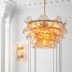 Candelabre, Lustre - Candelabru LUX sticla champagne, Clarendon alama antic