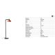 Lampadare - Lampadar de podea metal TATAWIN negru, orange
