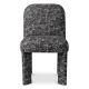 Scaune - Scaun dining tapitat LUX Magnus, Solent alb cu negru
