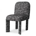 Scaun dining tapitat LUX Magnus, Solent alb cu negru