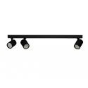 Plafoniera liniara neagra cu 3 spoturi EXO 3, 70cm
