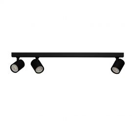 Plafoniere cu spoturi, Spoturi aplicate - Plafoniera liniara neagra cu 3 spoturi EXO 3, 70cm