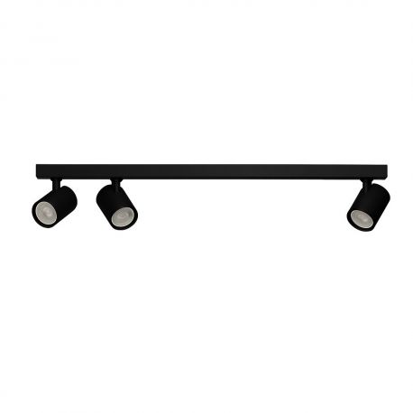 Plafoniere cu spoturi, Spoturi aplicate - Plafoniera liniara neagra cu 3 spoturi EXO 3, 70cm