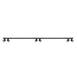 Plafoniere cu spoturi, Spoturi aplicate - Plafoniera liniara neagra cu 6 spoturi EXO 6, 200cm