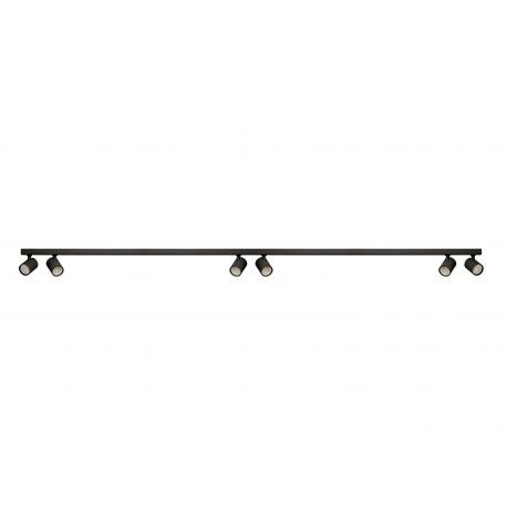 Plafoniere cu spoturi, Spoturi aplicate - Plafoniera liniara neagra cu 6 spoturi EXO 6, 200cm
