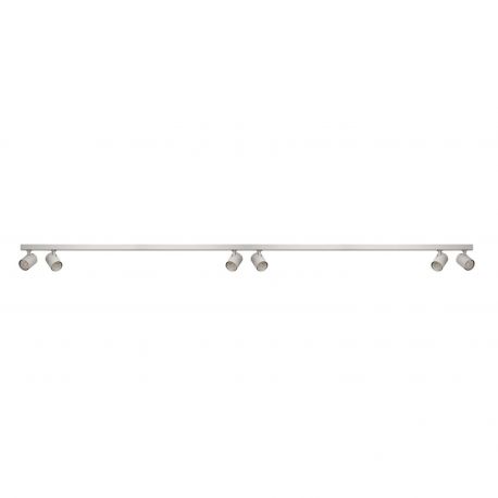 Plafoniere cu spoturi, Spoturi aplicate - Plafoniera liniara alba cu 6 spoturi EXO 6, 200cm