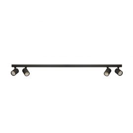 Plafoniere cu spoturi, Spoturi aplicate - Plafoniera liniara neagra cu 4 spoturi EXO 4, 120cm