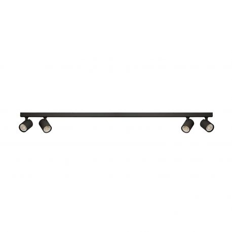 Plafoniere cu spoturi, Spoturi aplicate - Plafoniera liniara neagra cu 4 spoturi EXO 4, 120cm